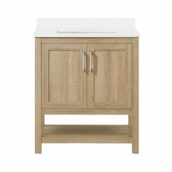 Ove Decors Vegas Single Sink Bathroom Vanity with Countertop, 30 in., White Oak, 15VVA-VEGA30-124FE