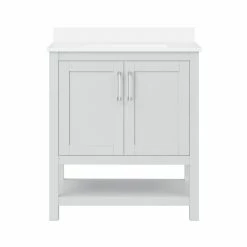 Ove Decors Vegas 30 in. Single Sink Bathroom Vanity with Countertop, Dove Grey, 15VVA-VEGA30-140FE