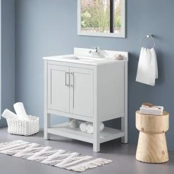 Ove Decors Vegas 30 in. Single Sink Bathroom Vanity with Countertop, Dove Grey, 15VVA-VEGA30-140FE -Cheap Ove Decors Store 1732286 A3