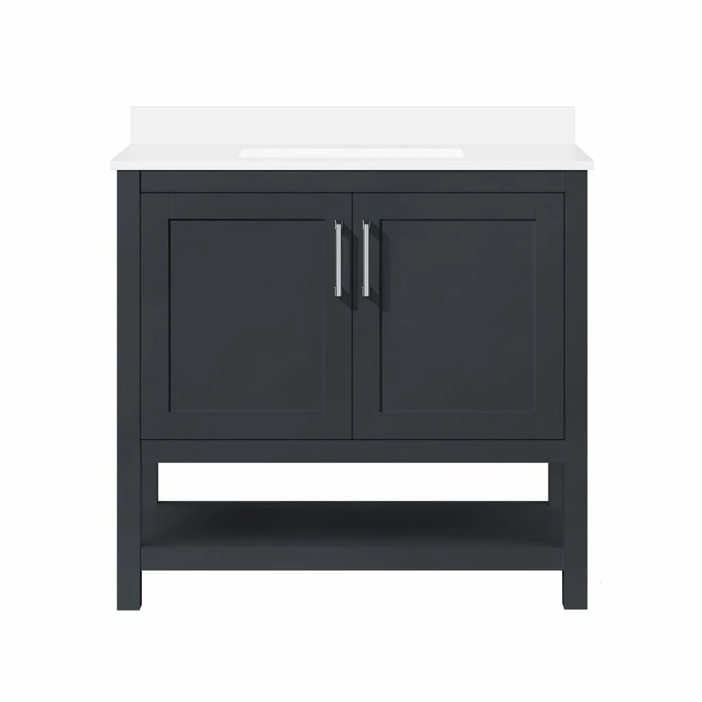Ove Decors Vegas 36 in. Single Sink Bathroom Vanity with Countertop, Dark Charcoal, 15VVA-VEGA36-038FE 1 Ove Decors Vegas 36 in. Single Sink Bathroom Vanity with Countertop, Dark Charcoal, 15VVA-VEGA36-038FE