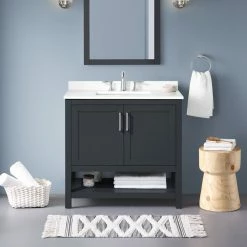 Ove Decors Vegas 36 in. Single Sink Bathroom Vanity with Countertop, Dark Charcoal, 15VVA-VEGA36-038FE 12 Ove Decors Vegas 36 in. Single Sink Bathroom Vanity with Countertop, Dark Charcoal, 15VVA-VEGA36-038FE -Cheap Ove Decors Store 1732288 A2