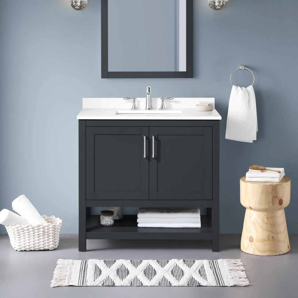 Ove Decors Vegas 36 in. Single Sink Bathroom Vanity with Countertop, Dark Charcoal, 15VVA-VEGA36-038FE 3 Ove Decors Vegas 36 in. Single Sink Bathroom Vanity with Countertop, Dark Charcoal, 15VVA-VEGA36-038FE - Image 3
