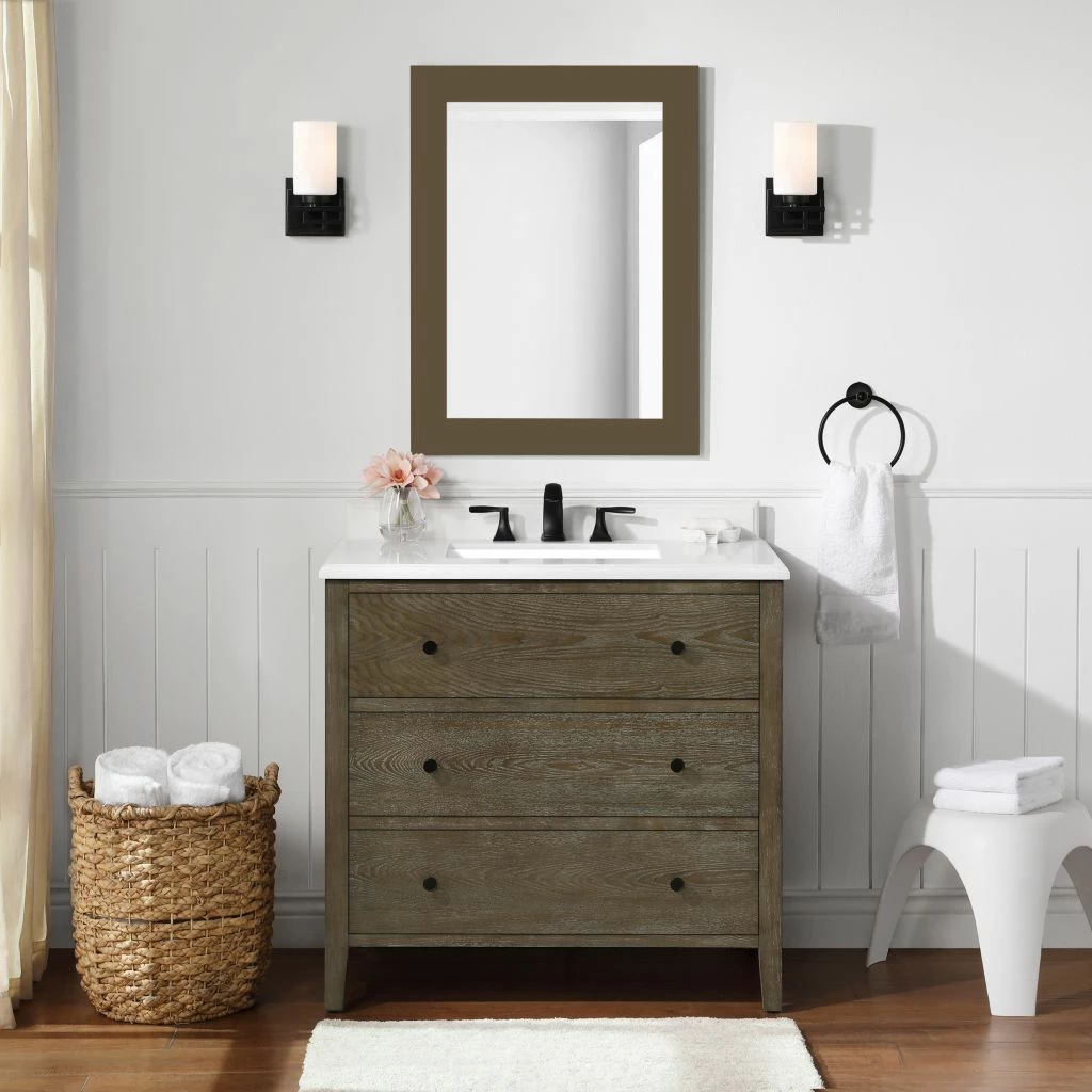 Ove Decors Willow Single Sink Bathroom Vanity with Countertop, Cerused Walnut 5 Ove Decors Willow Single Sink Bathroom Vanity with Countertop, Cerused Walnut - Image 5