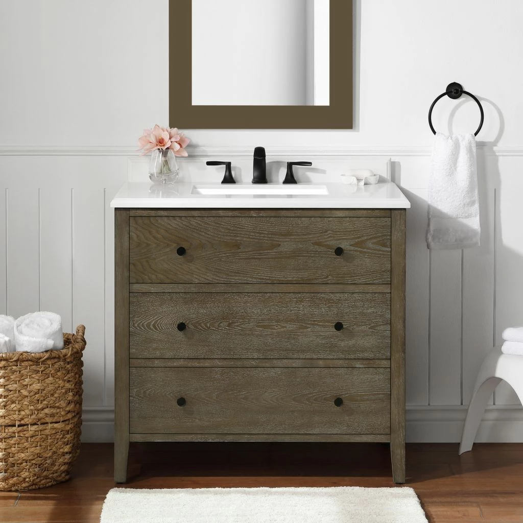 Ove Decors Willow Single Sink Bathroom Vanity with Countertop, Cerused Walnut 6 Ove Decors Willow Single Sink Bathroom Vanity with Countertop, Cerused Walnut - Image 6