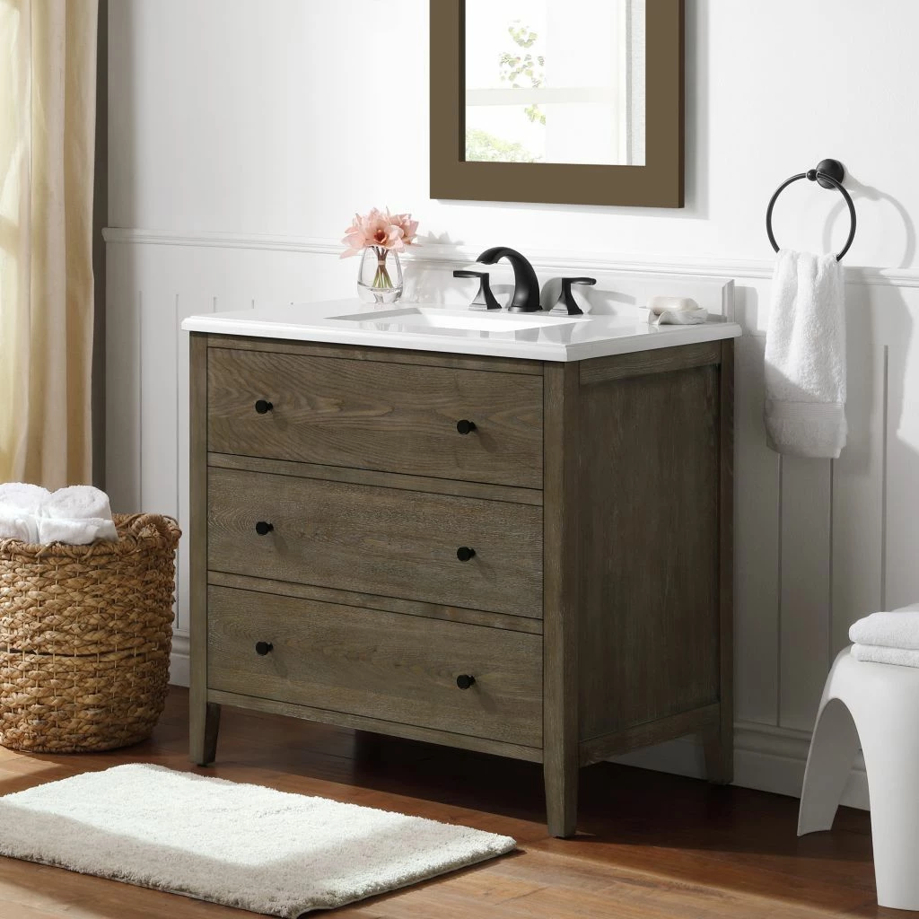 Ove Decors Willow Single Sink Bathroom Vanity with Countertop, Cerused Walnut 8 Ove Decors Willow Single Sink Bathroom Vanity with Countertop, Cerused Walnut - Image 8