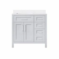 Ove Decors Tahoe 36 in. Single Sink Bathroom Vanity with Countertop, Dove Grey, 15VVA-TAHO36-039EI, 15VVA-TAHO36-039EI