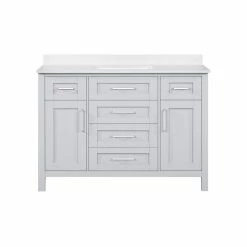 Ove Decors Tahoe 48 in. Single Sink Bathroom Vanity with Countertop, Dove Grey, 15VVA-TAHO48-039EI, 15VVA-TAHO48-039EI