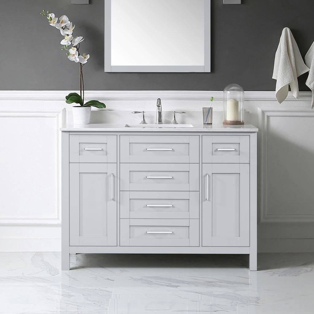 Ove Decors Tahoe 48 in. Single Sink Bathroom Vanity with Countertop, Dove Grey, 15VVA-TAHO48-039EI, 15VVA-TAHO48-039EI 2 Ove Decors Tahoe 48 in. Single Sink Bathroom Vanity with Countertop, Dove Grey, 15VVA-TAHO48-039EI, 15VVA-TAHO48-039EI - Image 2