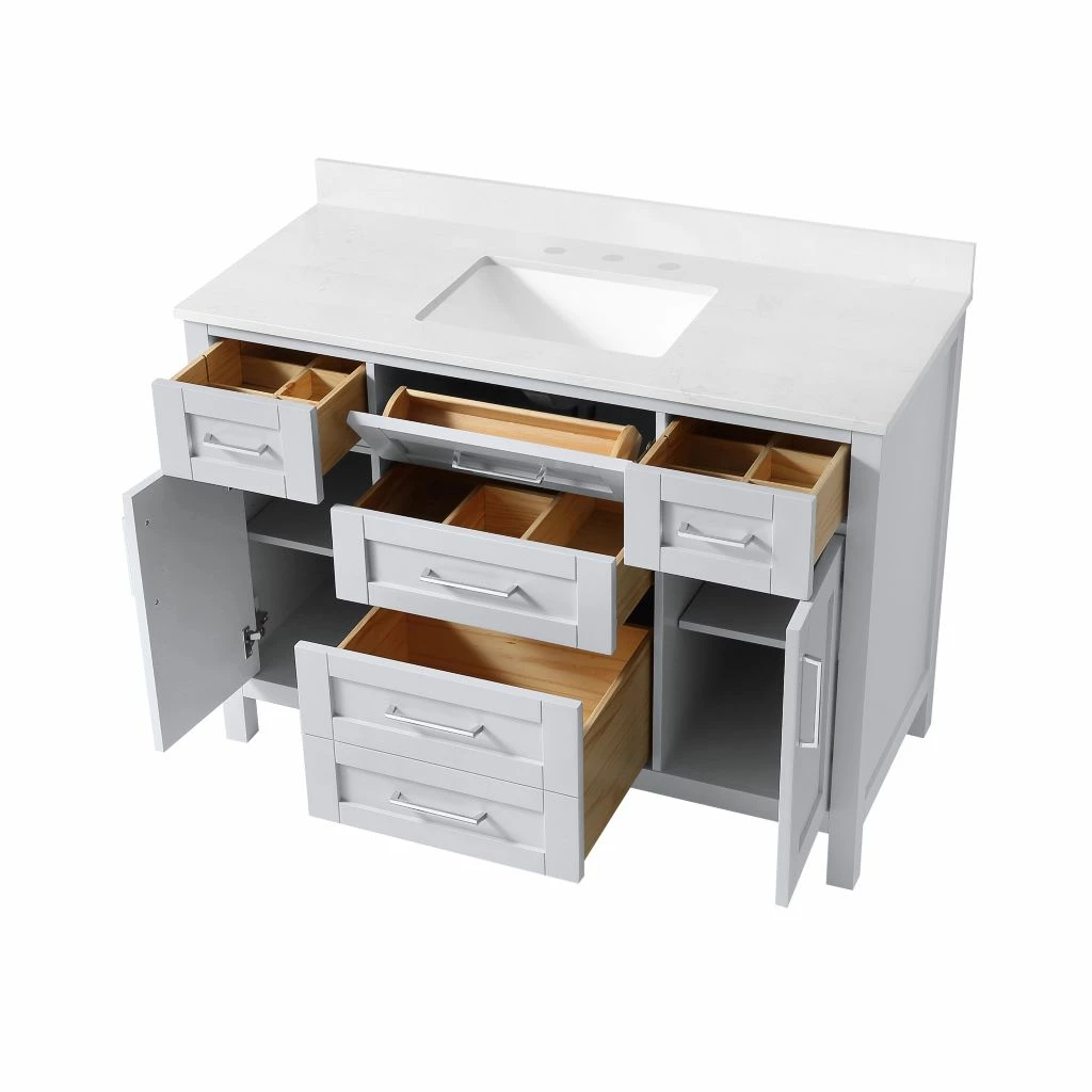 Ove Decors Tahoe 48 in. Single Sink Bathroom Vanity with Countertop, Dove Grey, 15VVA-TAHO48-039EI, 15VVA-TAHO48-039EI 4 Ove Decors Tahoe 48 in. Single Sink Bathroom Vanity with Countertop, Dove Grey, 15VVA-TAHO48-039EI, 15VVA-TAHO48-039EI - Image 4