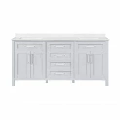 Ove Decors Tahoe 72 in. Open Shelf Single Sink Bathroom Vanity with Countertop, Dove Grey, 15VVA-TAHO72-039EI