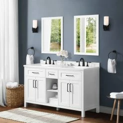 Ove Decors Tahoe Open Shelf Double Sink Bathroom Vanity with Countertop, 15VVA-TAOP60-007EI -Cheap Ove Decors Store 1732306 A3