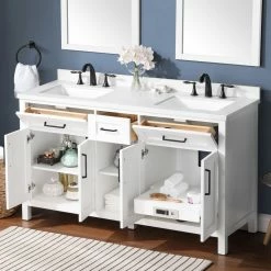 Ove Decors Tahoe Open Shelf Double Sink Bathroom Vanity with Countertop, 15VVA-TAOP60-007EI -Cheap Ove Decors Store 1732306 A4