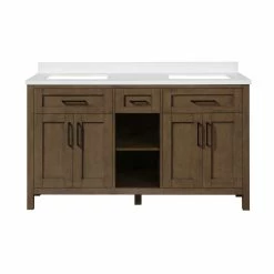 Ove Decors Tahoe 60 in. Single Sink Bathroom Vanity with Countertop, Almond, 15VVA-TAOP60-059EI