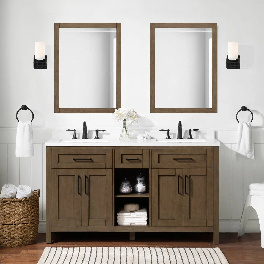 Ove Decors Tahoe 60 in. Single Sink Bathroom Vanity with Countertop, Almond, 15VVA-TAOP60-059EI 3 Ove Decors Tahoe 60 in. Single Sink Bathroom Vanity with Countertop, Almond, 15VVA-TAOP60-059EI - Image 3