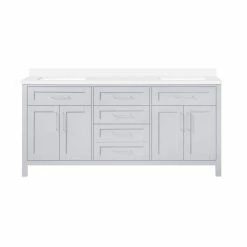 Ove Decors Tahoe III 72 in. Single Sink Bathroom Vanity with Countertop, Dove Grey, 15VVA-TAH372-039EI