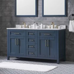 Ove Decors Tahoe 60 in. Double Sink Bathroom Vanity with Countertop, Midnight Blue, 15VVA-TAHO60-045EI, 15VVA-TAHO60-045EI -Cheap Ove Decors Store 1732317 A2