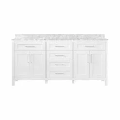 Ove Decors Tahoe 72 in. Single Sink Bathroom Vanity with Countertop, White, 15VVA-TAHO72-007EI