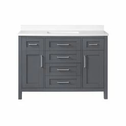 Ove Decors Tahoe 48 in. Double Sink Bathroom Vanity with Countertop, Dark Charcoal, 15VVA-TAHB48-038EI