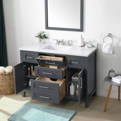 Ove Decors Tahoe 48 in. Double Sink Bathroom Vanity with Countertop, Dark Charcoal, 15VVA-TAHB48-038EI -Cheap Ove Decors Store 1732322 A3