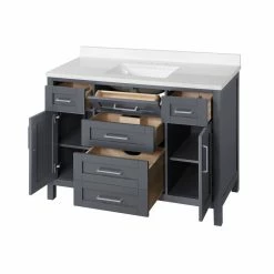 Ove Decors Tahoe 48 in. Double Sink Bathroom Vanity with Countertop, Dark Charcoal, 15VVA-TAHB48-038EI -Cheap Ove Decors Store 1732322 A8