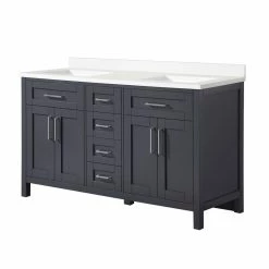 Ove Decors Tahoe 60 in. Bathroom Vanity with Countertop, Dark Charcoal, 15VVA-TAHB60-038EI -Cheap Ove Decors Store 1732324 A9