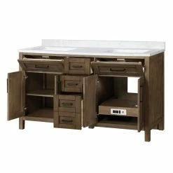 Ove Decors Tahoe 60 in. Double Sink Bathroom Vanity with Countertop, Almond Latte, 15VVA-TAHB60-059EI, 15VVA-TAHB60-059EI -Cheap Ove Decors Store 1732325 A9