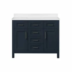 Ove Decors Tahoe III 42 in. Single Sink Bathroom Vanity with Countertop, Midnight Blue, 15VKC-TAH342-045EI