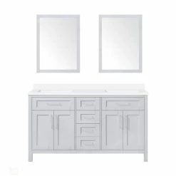 Ove Decors Tahoe III 60 in. Double Sink Bathroom Vanity with Countertop, Dove Grey, 15VKC-TAH360-039EI