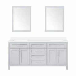 Ove Decors Tahoe III 72 in. Double Sink Bathroom Vanity with Countertop, Dove Grey, 15VKC-TAH372-039EI