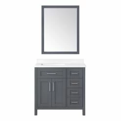 Ove Decors Tahoe 36 in. Single Sink Bathroom Vanity with Countertop, Dark Charcoal, 15VKC-TAHB36-038EI, 15VKC-TAHB36-038EI