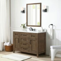 Ove Decors Tahoe 48 in. Single Sink Bathroom Vanity with Countertop, Almond Latte, 15VKC-TAHB48-059EI, 15VKC-TAHB48-059EI -Cheap Ove Decors Store 1732339 A2