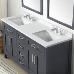 Ove Decors Tahoe 60 in. Double Sink Bathroom Vanity with Countertop, Dark Charcoal, 15VKC-TAHB60-038EI -Cheap Ove Decors Store 1732341 A5