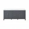 Ove Decors Tahoe 72 in. Double Sink Bathroom Vanity with Countertop, Dark Charcoal