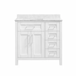 Ove Decors Tahoe 36 in. Single Sink Bathroom Vanity with Countertop, White, 15VKC-TAHO36-007EI