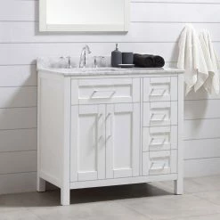 Ove Decors Tahoe 36 in. Single Sink Bathroom Vanity with Countertop, White, 15VKC-TAHO36-007EI -Cheap Ove Decors Store 1732347 A4