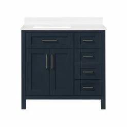 Ove Decors Tahoe 36 in. Single Sink Bathroom Vanity with Countertop, Midnight Blue, 15VKC-TAHO36-045EI