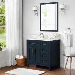 Ove Decors Tahoe 36 in. Single Sink Bathroom Vanity with Countertop, Midnight Blue, 15VKC-TAHO36-045EI -Cheap Ove Decors Store 1732349 A2