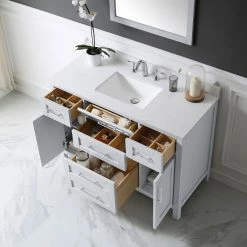 Ove Decors Tahoe 48 in. Single Sink Bathroom Vanity with Countertop, Dove Grey, 15VKC-TAHO48-039EI, 15VKC-TAHO48-039EI -Cheap Ove Decors Store 1732351 A4