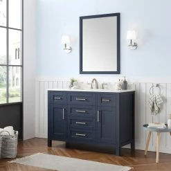 Ove Decors Tahoe 48 in. Single Sink Bathroom Vanity with Countertop, Midnight Blue, 15VKC-TAHO48-045EI, 15VKC-TAHO48-045EI -Cheap Ove Decors Store 1732352 A2