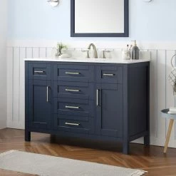Ove Decors Tahoe 48 in. Single Sink Bathroom Vanity with Countertop, Midnight Blue, 15VKC-TAHO48-045EI, 15VKC-TAHO48-045EI -Cheap Ove Decors Store 1732352 A3