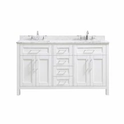 Ove Decors Tahoe 60 in. Double Sink Bathroom Vanity with Countertop, White, 15VKC-TAHO60-007EI, 15VKC-TAHO60-007EI