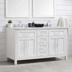 Ove Decors Tahoe 60 in. Double Sink Bathroom Vanity with Countertop, White, 15VKC-TAHO60-007EI, 15VKC-TAHO60-007EI -Cheap Ove Decors Store 1732353 A3