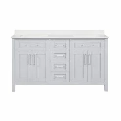 Ove Decors Tahoe 60 in. Double Sink Bathroom Vanity with Countertop, Dove Grey, 15VKC-TAHO60-039EI, 15VKC-TAHO60-039EI