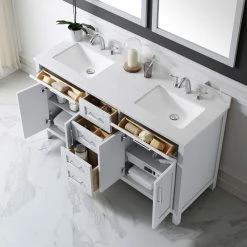 Ove Decors Tahoe 60 in. Double Sink Bathroom Vanity with Countertop, Dove Grey, 15VKC-TAHO60-039EI, 15VKC-TAHO60-039EI -Cheap Ove Decors Store 1732354 A4