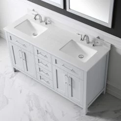 Ove Decors Tahoe 60 in. Double Sink Bathroom Vanity with Countertop, Dove Grey, 15VKC-TAHO60-039EI, 15VKC-TAHO60-039EI -Cheap Ove Decors Store 1732354 A5