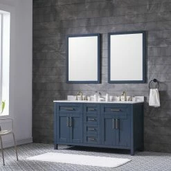 Ove Decors Tahoe 60 in. Double Sink Bathroom Vanity with Countertop, Midnight Blue, 15VKC-TAHO60-045EI, 15VKC-TAHO60-045EI -Cheap Ove Decors Store 1732355 A2