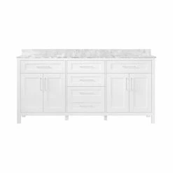 Ove Decors Tahoe 72 in. Double Sink Bathroom Vanity with Countertop, White, 15VKC-TAHO72-007EI