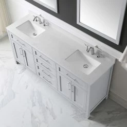 Ove Decors Tahoe 72 in. Double Sink Bathroom Vanity with Countertop, Dove Grey, 15VKC-TAHO72-039EI -Cheap Ove Decors Store 1732357 A5