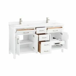 Ove Decors Tahoe-Lux 60 in. Double Sink Bathroom Vanity with Marble Countertop, White, 15VVA-TAHL60-007EI -Cheap Ove Decors Store 1732361 A8