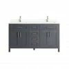 Ove Decors Tahoe Double Sink Bathroom Vanity with Countertop, Dark Charcoal
